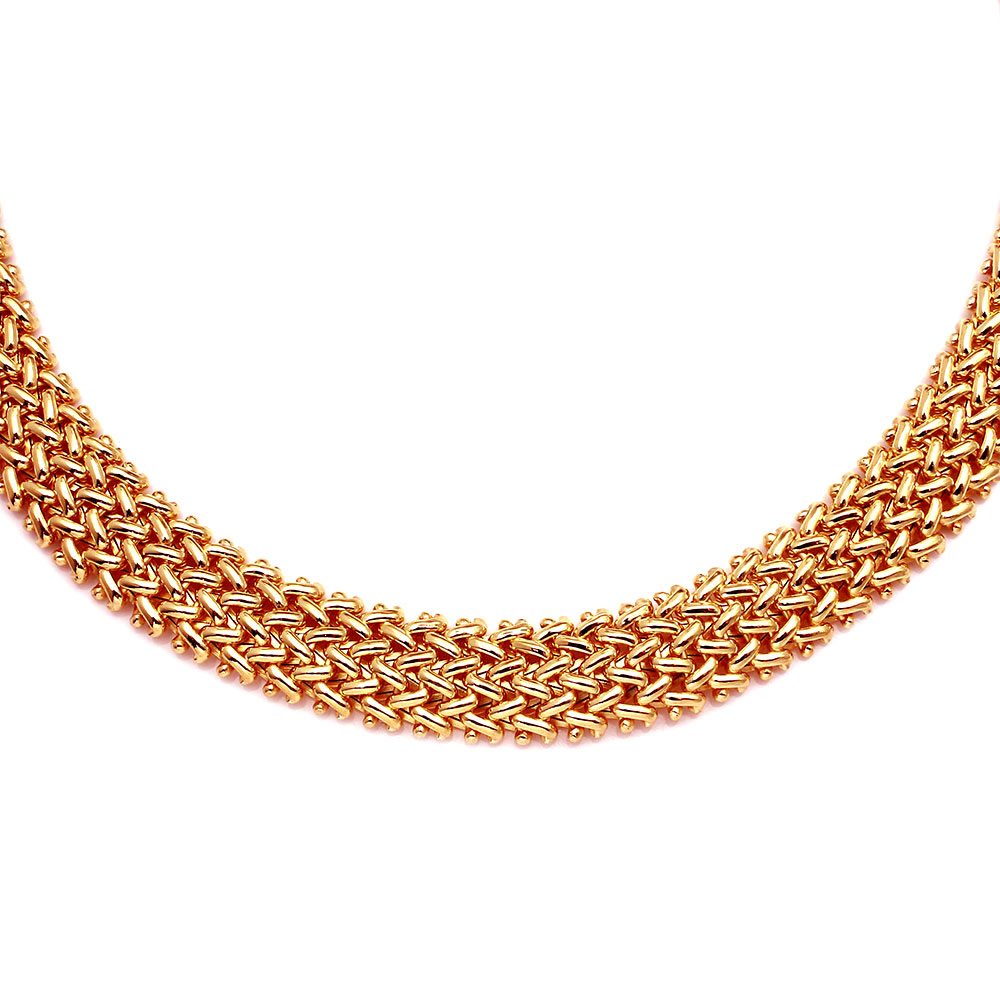 Sterling Silver Rose Gold Plated Braided Necklace