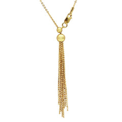 Sterling Silver Gold Plated Adjustable Multi Strands Beaded Drop Necklace