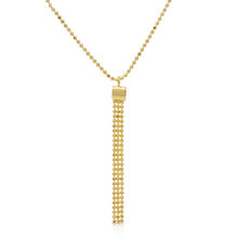 Load image into Gallery viewer, Sterling Silver Gold Plated DC Bead Chain with Dangling Trio Pendant Necklace