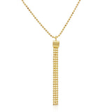 Sterling Silver Gold Plated DC Bead Chain with Dangling Trio Pendant Necklace