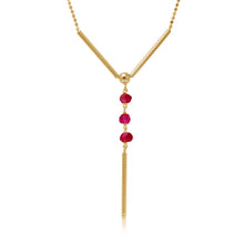 Load image into Gallery viewer, Sterling Silver Gold Plated DC Bead Chain with Dangling Red Beads