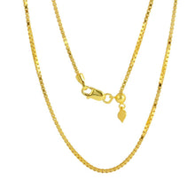 Load image into Gallery viewer, Sterling Silver Gold Plated Adjustable Box Necklace With Hanging Heart