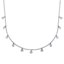 Load image into Gallery viewer, Sterling Silver Rhodium Plated Confetti Choker Necklace