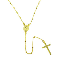 Load image into Gallery viewer, Sterling Silver Gold Plated Rosary Beaded Necklace