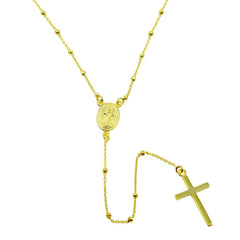 Sterling Silver Gold Plated Rosary Beaded Necklace