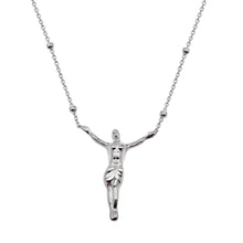 Load image into Gallery viewer, Sterling Silver Rhodium Plated Religious Beaded Necklace