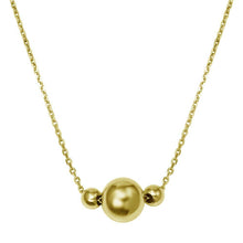 Load image into Gallery viewer, Sterling Silver Gold Plated Three Beads Necklace