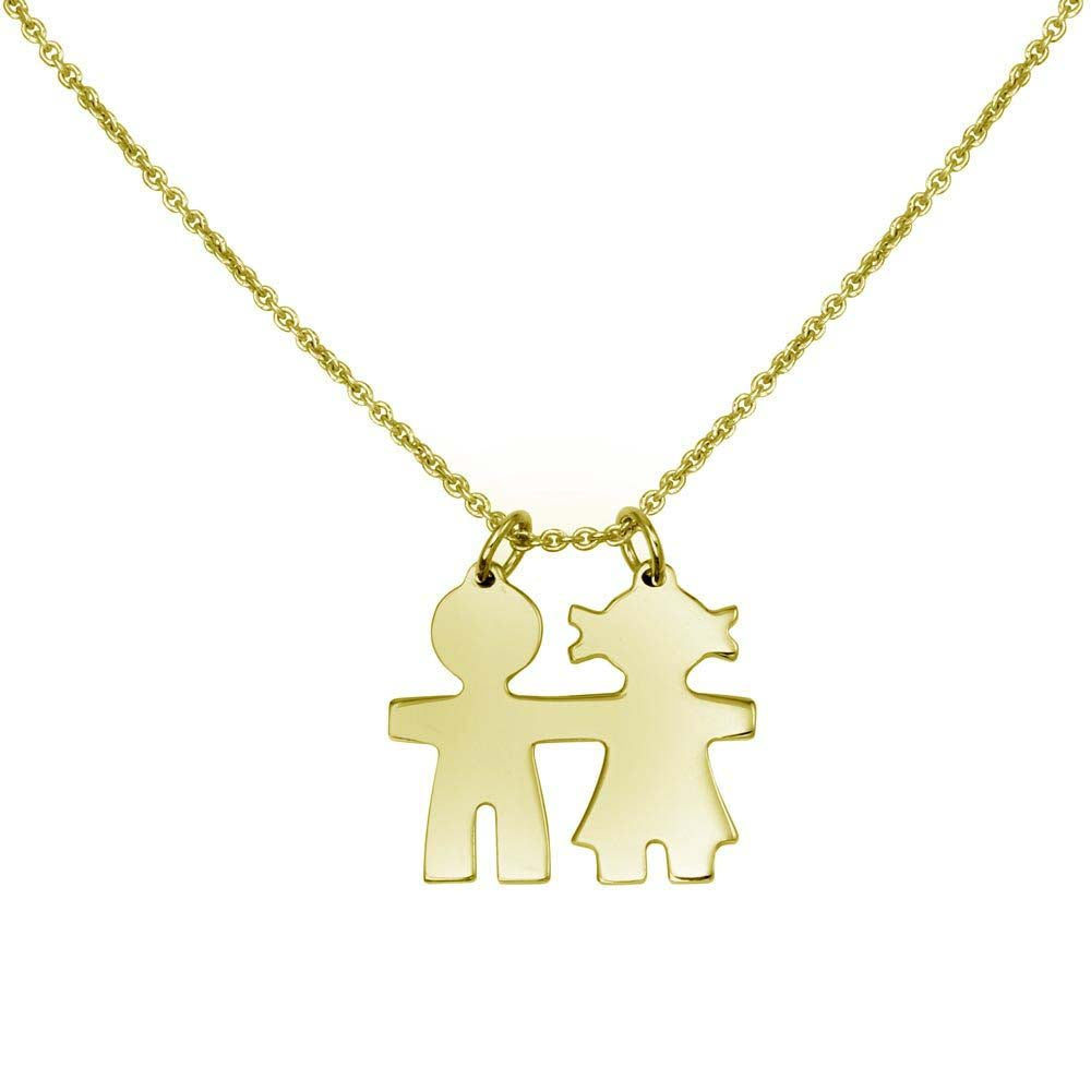 Sterling Silver Gold Plated Baby Boy And Girl Necklace