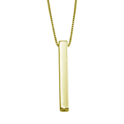 Sterling Silver Gold Plated Drop Down Bar Necklace