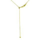 Sterling Silver Gold Plated Adjustable Link Slider Chain with Hanging Bead