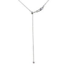 Load image into Gallery viewer, Sterling Silver Rhodium Plated Adjustable Link Slider Chain with Hanging Bead