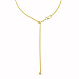 Sterling Silver Gold Plated Adjustable Curb Slider Chain with Hanging Bead