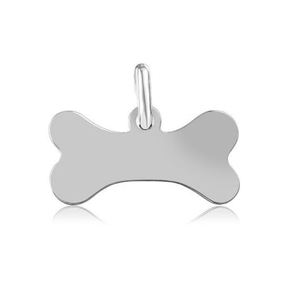 Sterling Silver Bone DogTag Pendant