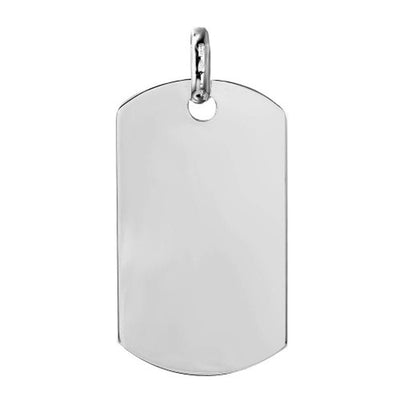 Sterling Silver Plain DogTag Pendant