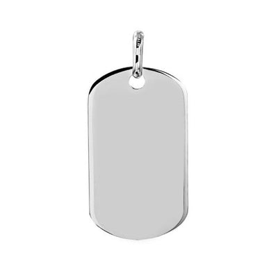 Sterling Silver Plain Dogtag Pendant