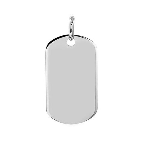 Sterling Silver Plain Dogtag Pendant