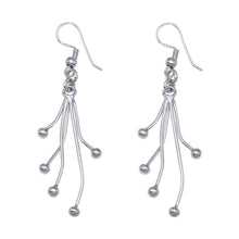 Load image into Gallery viewer, Sterling Silver Rhodium Plated  Five Strand Hook Dangling Earring