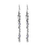 Sterling Silver  Rhodium Plated Dangling Hook Earrings