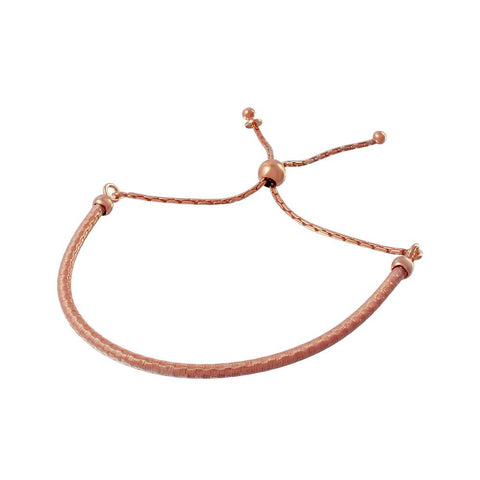 Sterling Silver Rose Gold Plated Italian Lariat Bracelet