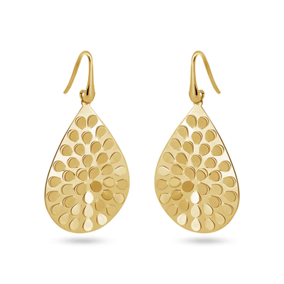 Sterling Silver Rhodium Plated Rose Gold Plated Pear Shape Earrings