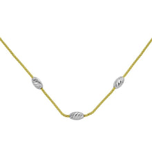 Load image into Gallery viewer, Sterling Silver Gold Plated Three Bead Necklace