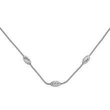 Load image into Gallery viewer, Sterling Silver Rhodium Plated Three Bead Necklace