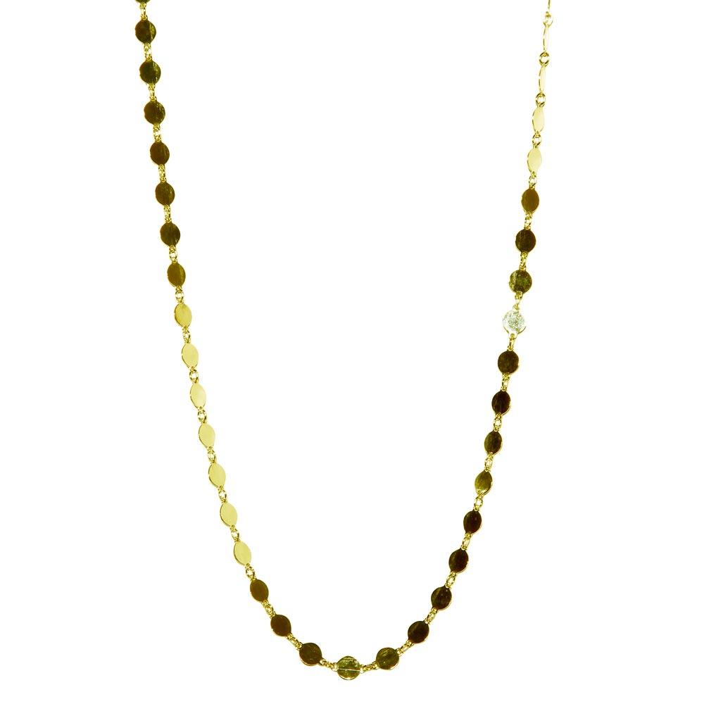 Sterling Silver Gold Plated Flat Circle Necklace