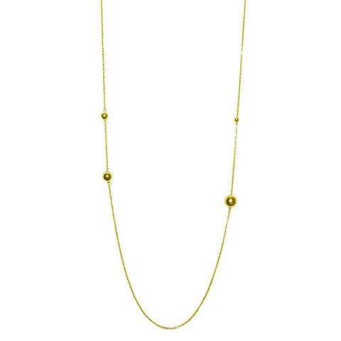 Sterling Silver Gold Plated Bead Necklace