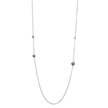 Load image into Gallery viewer, Sterling Silver Rhodium Plated Bead Necklace