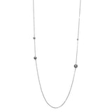 Sterling Silver Rhodium Plated Bead Necklace