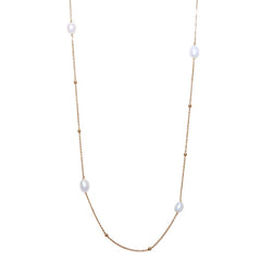 Sterling Silver Gold Plated Necklace with Freshwater Pearls and Beads