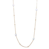 Sterling Silver Gold Plated Bead and Pearl Necklace