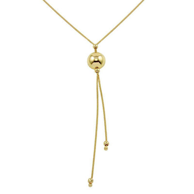 Sterling Silver Gold Plated Drop Bead Necklace