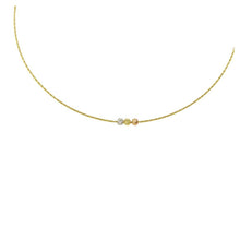 Load image into Gallery viewer, Sterling Silver Gold Plated Round Snake DC Chain Necklace with 3 Beads