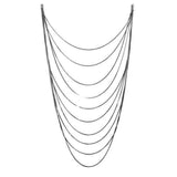 Sterling Silver Black Rhodium Plated Multiple Chain Necklace
