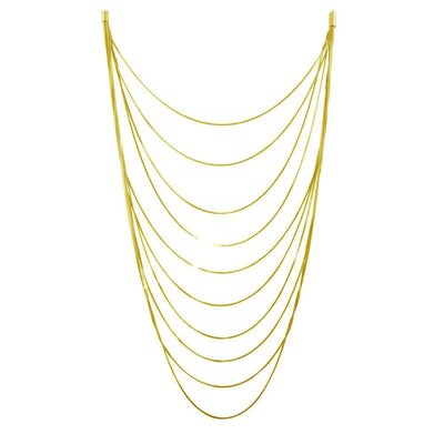 Sterling Silver Gold Plated Multiple Chain Necklace