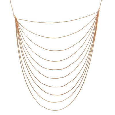 Sterling Silver Rose Gold Plated Multiple Chain Necklace