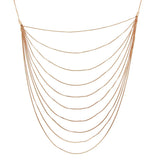 Sterling Silver Rose Gold Plated Multiple Chain Necklace