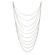 Load image into Gallery viewer, Sterling Silver Rhodium Plated Multiple Chain Necklace