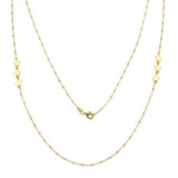 Sterling Silver Gold Plated Alternating Stars Chain Necklace
