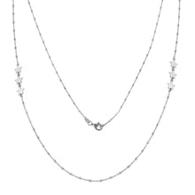 Load image into Gallery viewer, Sterling Silver Rhodium Plated Alternating Stars Chain Necklace