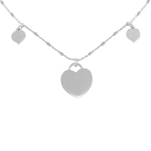 Load image into Gallery viewer, Sterling Silver Rhodium Plated Triple Heart Choker Necklace