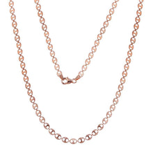 Load image into Gallery viewer, Sterling Silver Rose Gold Plated Double Hole Link Necklace