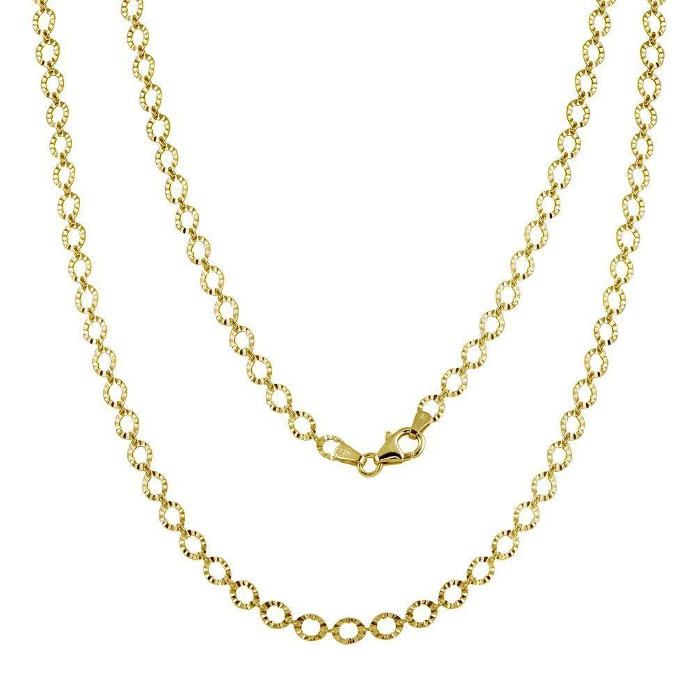 Sterling Silver Gold Plated Link Chain Necklace
