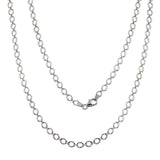 Sterling Silver Rhodium Plated Link Chain Necklace