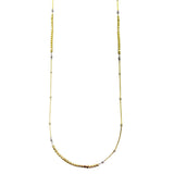 Sterling Silver Gold Plated 38 Inches Chain Cube Beaded Necklace