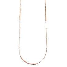 Load image into Gallery viewer, Sterling Silver Rose Gold Plated 38 Inches Chain Cube Beaded Necklace