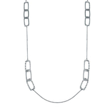 Load image into Gallery viewer, Sterling Silver Rhodium Plated DC Open Squares Necklace