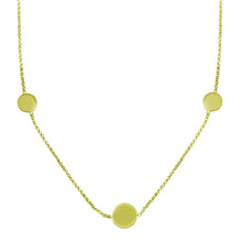 Load image into Gallery viewer, Sterling Silver Gold Plated Disc Chain Bead Necklace