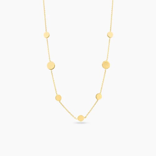 Sterling Silver Gold Plated Disc Chain Necklace